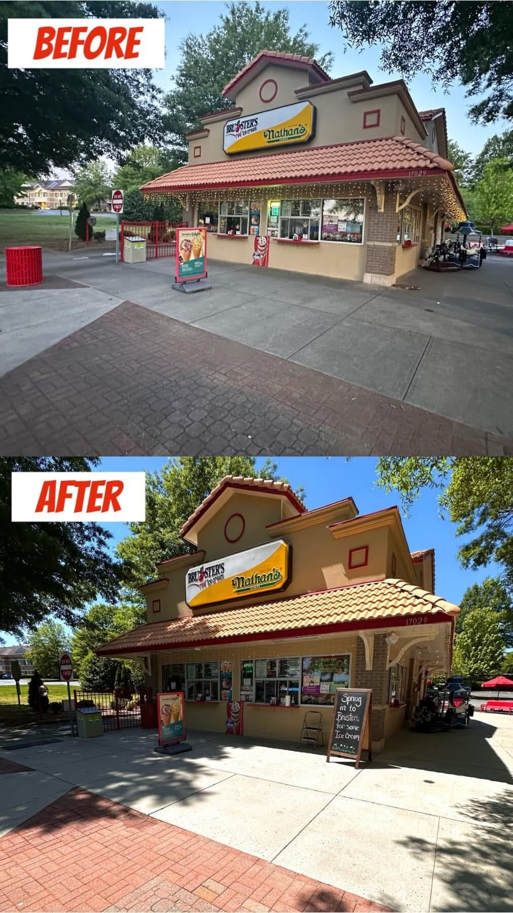 Bruster's exterior cleaning